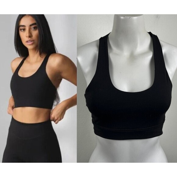Balance Athletica The Aura Women Size S Black Crisscross Strappy Sports Bra - Picture 4 of 5